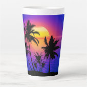 Tropical Sunset Palm Trees Milchtasse (Vorderseite)