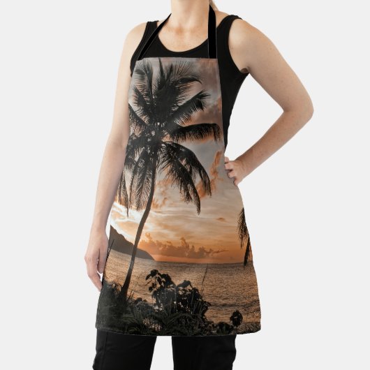 Tropical Sunset Palm Trees St. Croix USVI Schürze (InSitu)
