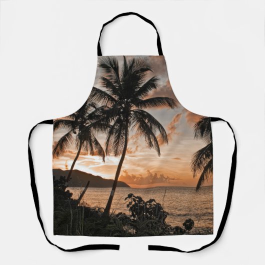 Tropical Sunset Palm Trees St. Croix USVI Schürze (Vorderseite)