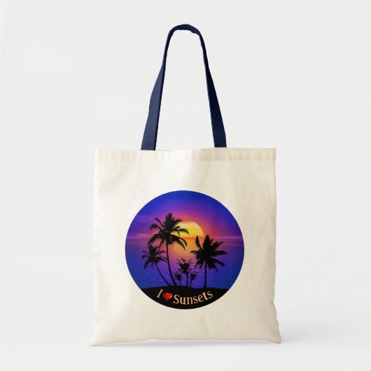 Tropical Sunset Palm Trees Tragetasche (Vorne)