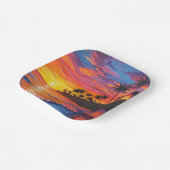 Tropical Sunset Paper Plates Pappteller (Gewinkelt)