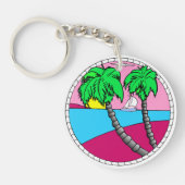 Tropical Sunset Paradise Acrylic Keychain Schlüsselanhänger (Vorderseite)