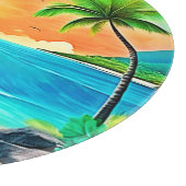 Tropical Sunset Paradise Beach View Schneidebrett (Ecke)