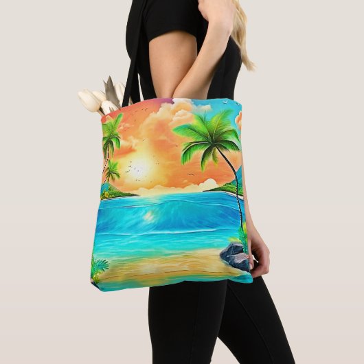 Tropical Sunset Paradise Beach View Tasche (Von Nahem)