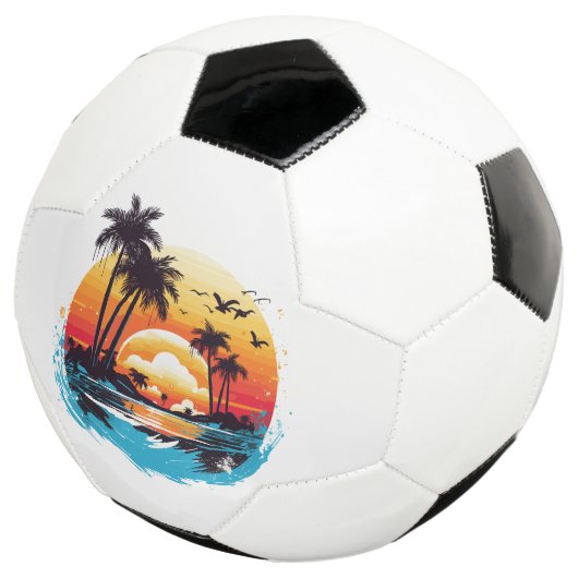 Tropical Sunset Paradise Fußball (Dreiviertel)