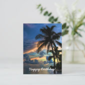 Tropical Sunset Paradise Geburtstagskarte Postkarte (Stehend Vorderseite)