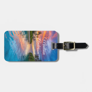 Tropical Sunset Paradise Personalisiert Gepäckanhänger