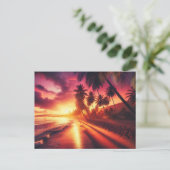 Tropical Sunset Paradise - Postkarte (Stehend Vorderseite)