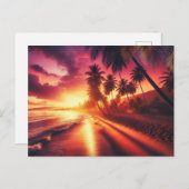 Tropical Sunset Paradise - Postkarte (Vorne/Hinten)