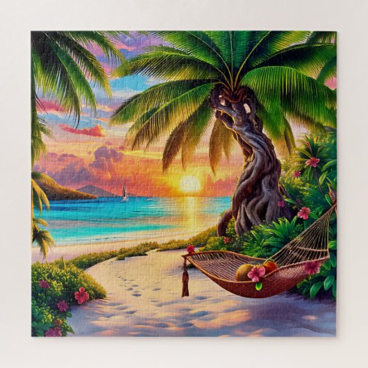 Tropical Sunset Paradise Puzzle (Vertikal)