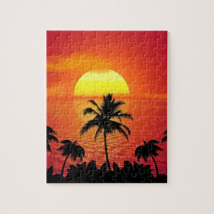 TROPICAL SUNSET PARADISE-Puzzle Puzzle