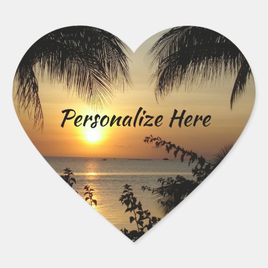 Tropical Sunset Paradise Square Sticker (Vorderseite)