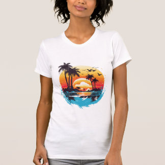 Tropical Sunset Paradise T-Shirt
