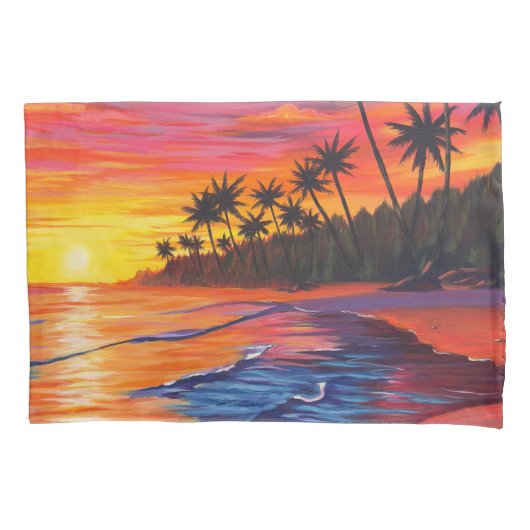 Tropical Sunset Pillow Case Kissenbezug (Vorderseite)