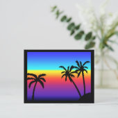 Tropical Sunset Postcard Postkarte (Stehend Vorderseite)