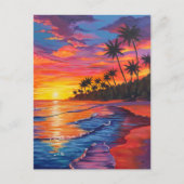 Tropical Sunset Postcard Postkarte (Vorderseite)