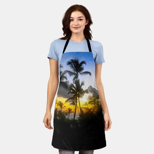 Tropical Sunset Print Schürze (Getragen)
