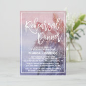 Tropical Sunset Probe Dinner Einladung (Stehend Vorderseite)