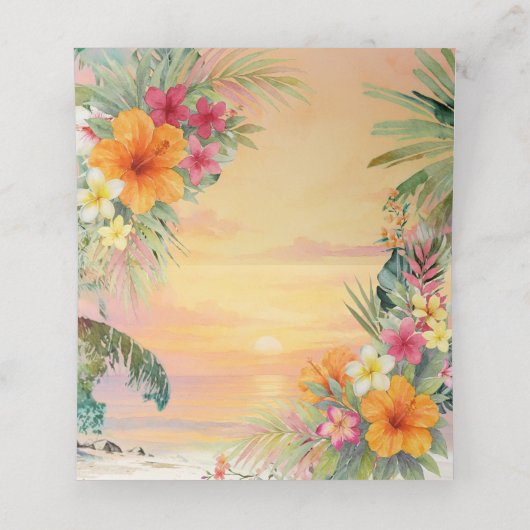 Tropical Sunset Probe Dinner Platzkarte (Innenseite Aufgefaltet)