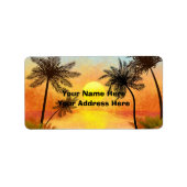 Tropical Sunset Return Address Label Adressaufkleber (Vorne)