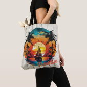 Tropical Sunset Sailing Beach Palms Tasche (Von Nahem)