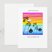 Tropical Sunset Sailing Birthday Card (Vorne/Hinten)