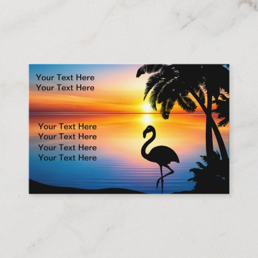 Tropical Sunset Scenic Business Cards Design Visitenkarte (Vorderseite)