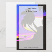 Tropical Sunset Stationery Briefpapier (Vorne/Hinten)