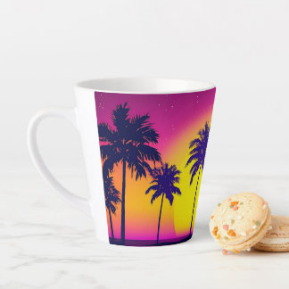 Tropical Sunset Tasse mit Palmen Bäume Latte Tasse