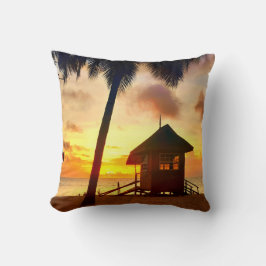 Tropical Sunset Throw Pillow - Beach Vibes Deco Kissen