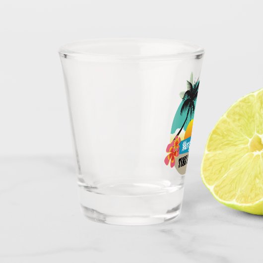 Tropical Sunset Tiki Bar mit Namen Schnapsglas (Links)