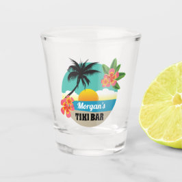 Tropical Sunset Tiki Bar mit Namen Schnapsglas