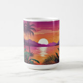 Tropical Sunset Vibes Palm Orange Lila Sunset Kaffeetasse (Mittel)