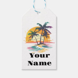 Tropical Sunset Vibes - Palmen Trees & Beach Desig Geschenkanhänger