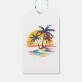 Tropical Sunset Vibes - Palmen Trees & Beach Desig Geschenkanhänger (Rückseite)