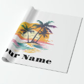 Tropical Sunset Vibes - Palmen Trees & Beach Desig Geschenkpapier (Ungerollt)