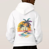 Tropical Sunset Vibes - Palmen Trees & Beach Desig Hoodie (Rückseite)