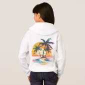 Tropical Sunset Vibes - Palmen Trees & Beach Desig Hoodie (Schwarz voll)