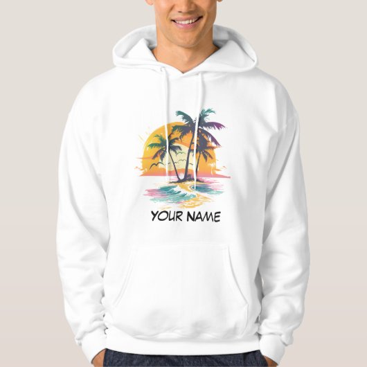 Tropical Sunset Vibes - Palmen Trees & Beach Desig Hoodie (Vorderseite)