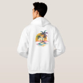 Tropical Sunset Vibes - Palmen Trees & Beach Desig Hoodie (Schwarz voll)