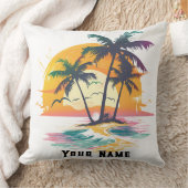 Tropical Sunset Vibes - Palmen Trees & Beach Desig Kissen (Decke)