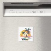 Tropical Sunset Vibes - Palmen Trees & Beach Desig Magnet (In Situ (Geschirrspüler))