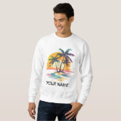 Tropical Sunset Vibes - Palmen Trees & Beach Desig Sweatshirt (Vorne ganz)