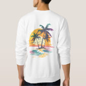 Tropical Sunset Vibes - Palmen Trees & Beach Desig Sweatshirt (Rückseite)