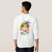 Tropical Sunset Vibes - Palmen Trees & Beach Desig Sweatshirt (Schwarz voll)