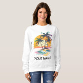 Tropical Sunset Vibes - Palmen Trees & Beach Desig Sweatshirt (Vorne ganz)