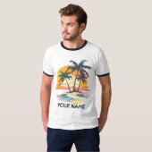 Tropical Sunset Vibes - Palmen Trees & Beach Desig T-Shirt (Vorne ganz)