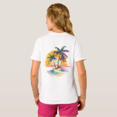 Tropical Sunset Vibes - Palmen Trees & Beach Desig T-Shirt (Schwarz voll)