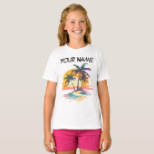 Tropical Sunset Vibes - Palmen Trees & Beach Desig T-Shirt (Vorne ganz)