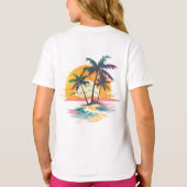 Tropical Sunset Vibes - Palmen Trees & Beach Desig T-Shirt (Rückseite)